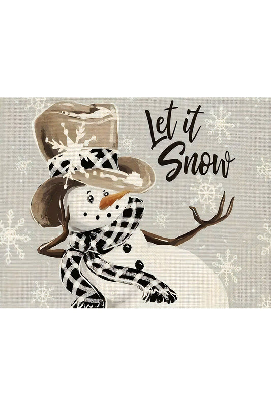 Let it Snow Snowman Patterned Placemat Rectangle 35 x 50 cm