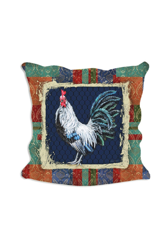Country Farm Gökkuşağı Horozlar Seri No : 4 Yastık & Kırlent & Kırlent Kılıfı