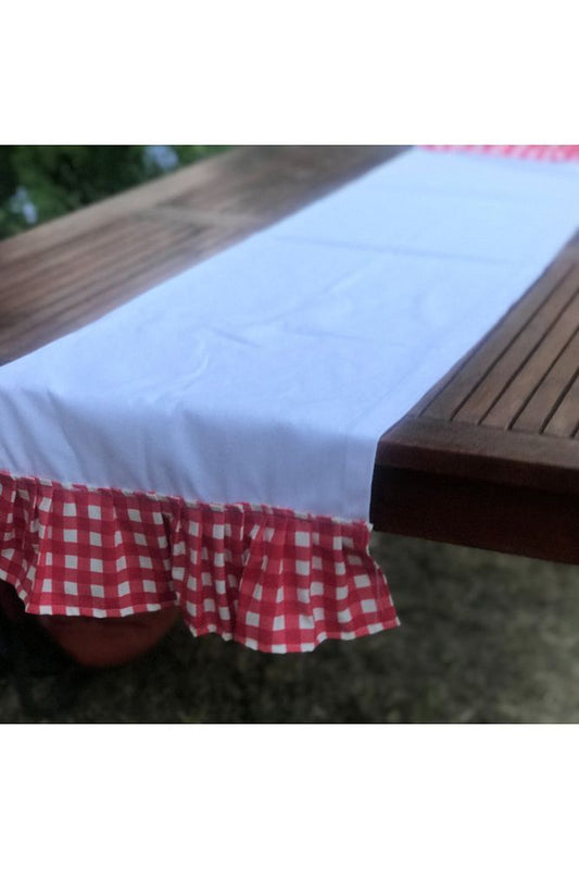 Fırfırlı Mavi Pötikare Runner & Ranir