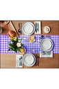 Purple and White Gingham, Plaid, Checkered Runner, Placemat