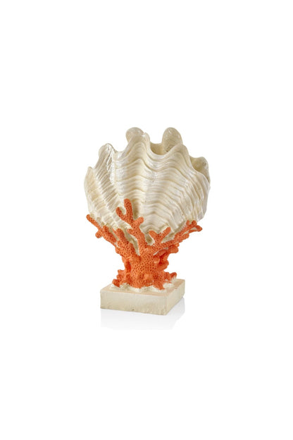 Oyster Vase with Coral - Figurine