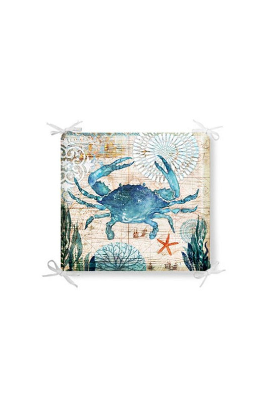 Marine Crab Pattern Zippered Chair Cushion
