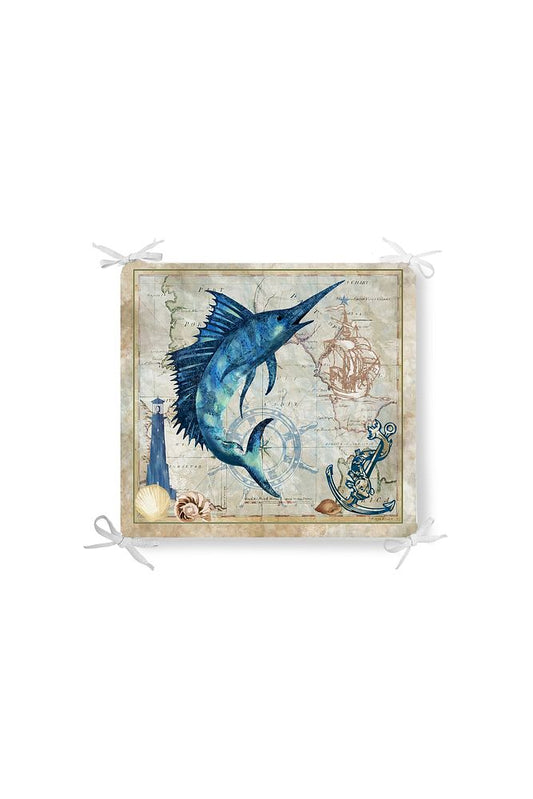 Piri Reis Swordfish Zippered Chair Cushion