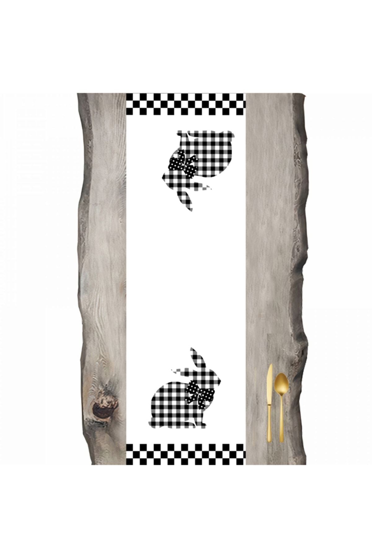 Rabbit Black and White Easter Runner
