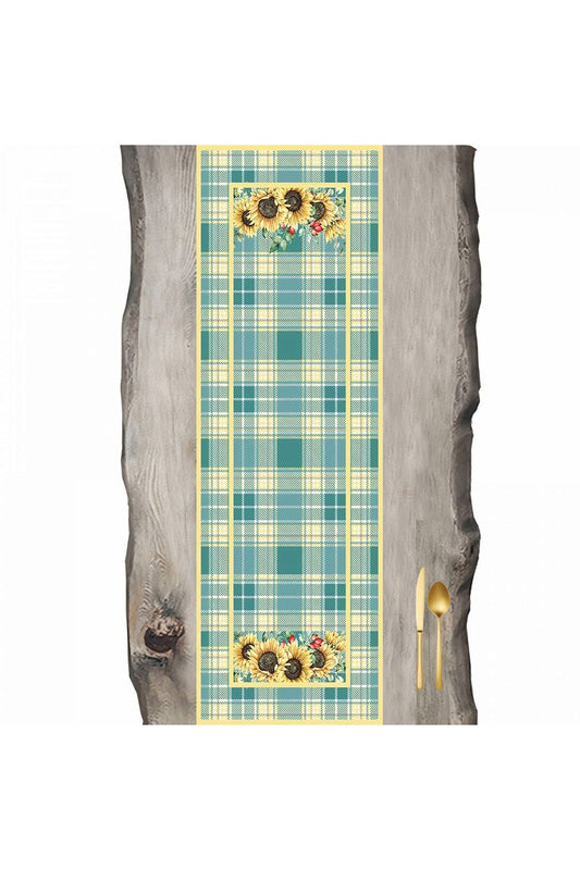 Plaid with Sunflower Pattern - Runner