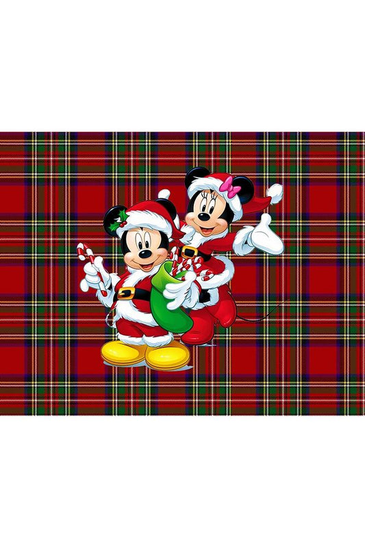 Minnie Ve Mickey Mouse Desenli Amerikan Servisi Dikdörtgen 35 x 50 cm