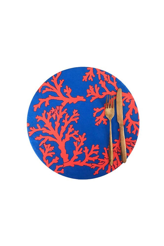Coral Pattern Parliament Blue Ground 2 Winter Supla, Fabric - Wooden Inside Supla