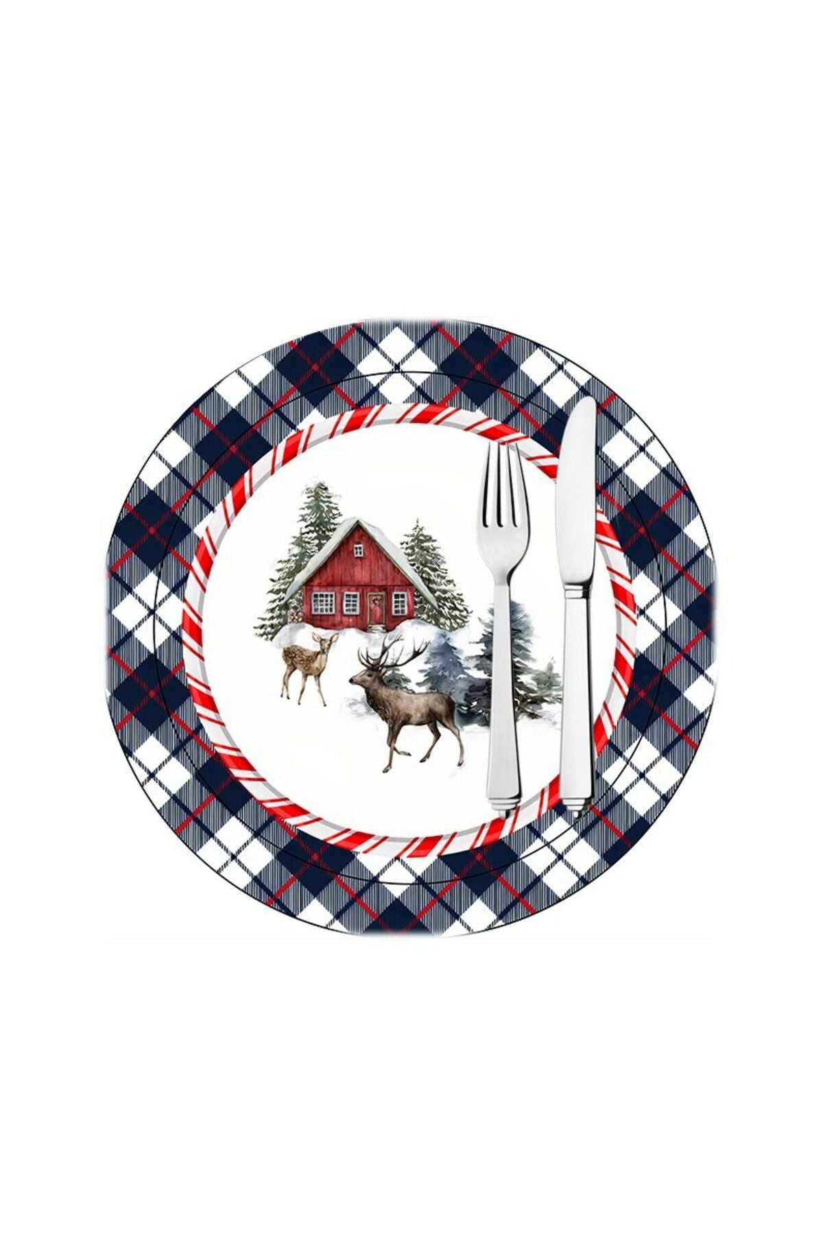 Winter House 2 Pieces Winter Serving Board, Fabric - Wooden Serving Board