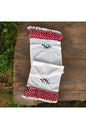 Mushroom Embroidered, Ruffled, Buldan Linen Runner &amp; Ranır