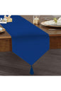 Parliament Blue Colored Triangle Tassel Runner
