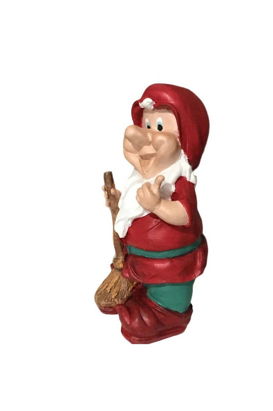 Dwarf Statue with Broom 39x22cm