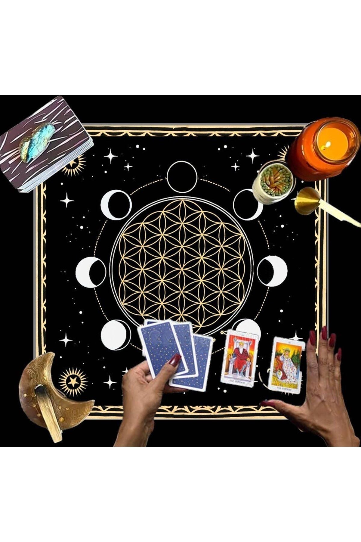 Altar Cloth, Wiccan Supplies, Spiritual Tarot Cloth Astrology Tarot Wall Decor, Sacred Cloth