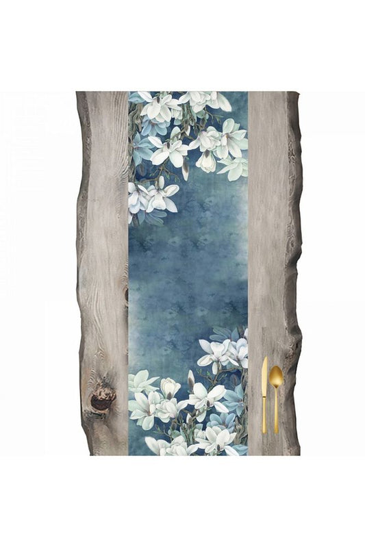 Dream of Blue Velvet Flowers Runner