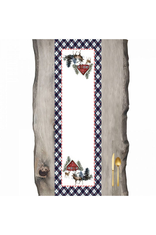 Plaid Deers And Red House Ranir &amp; Runner Run353