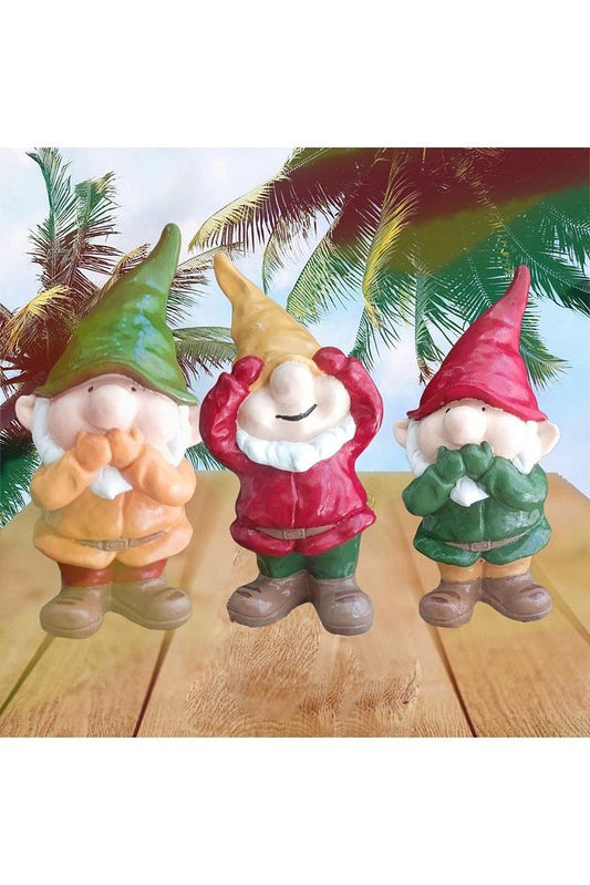 Decorative Dwarf Statue Set 3 Pieces