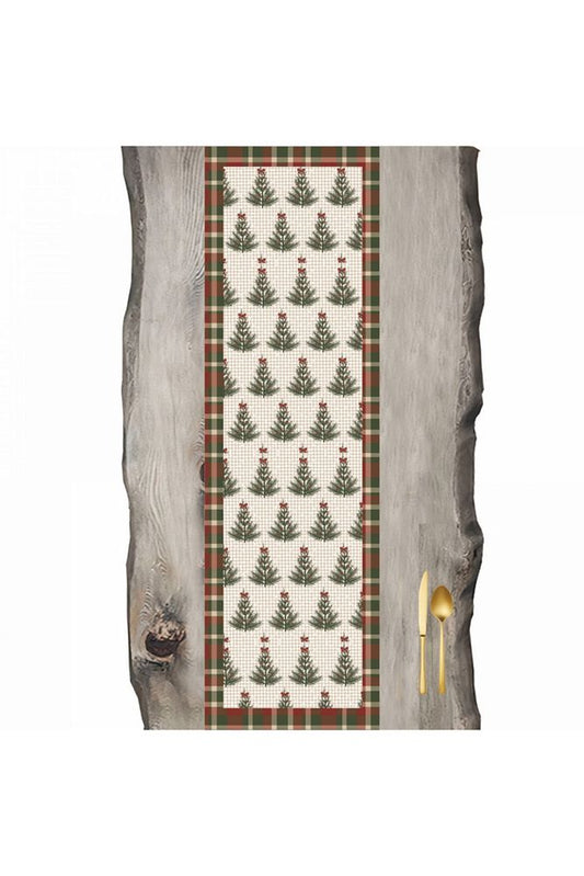 Pine Tree Runner on Plaid - Runner