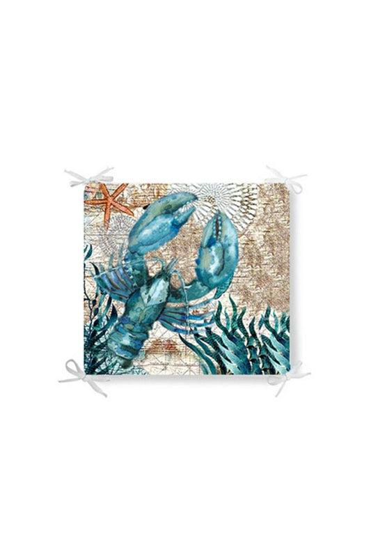 Marine Lobster Pattern Zippered Chair Cushion