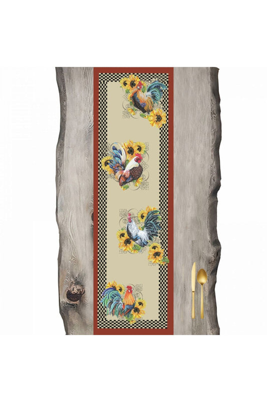 Country Farm Roosters And Sunflowers Ranir &amp; Runner Run354