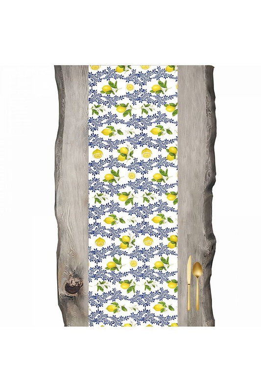 Bleu Blanch Blue Lemon Branched Runner - Runner