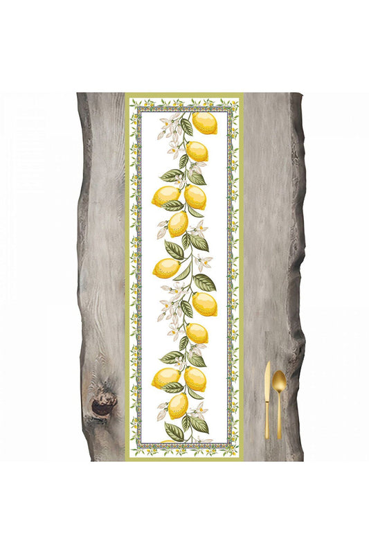 Lemon and Lemon Leaves Pattern Runner - Runner