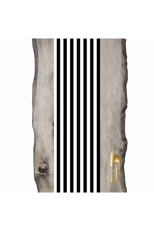 Black and White Striped Ranır - Runner