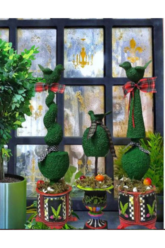 Polyester Kuşlu Saksılı Bitki Obje