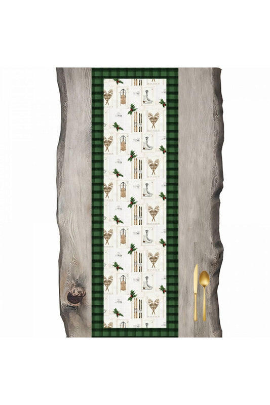 Plaid Green Ski Skate Ranir &amp; Runner Run343