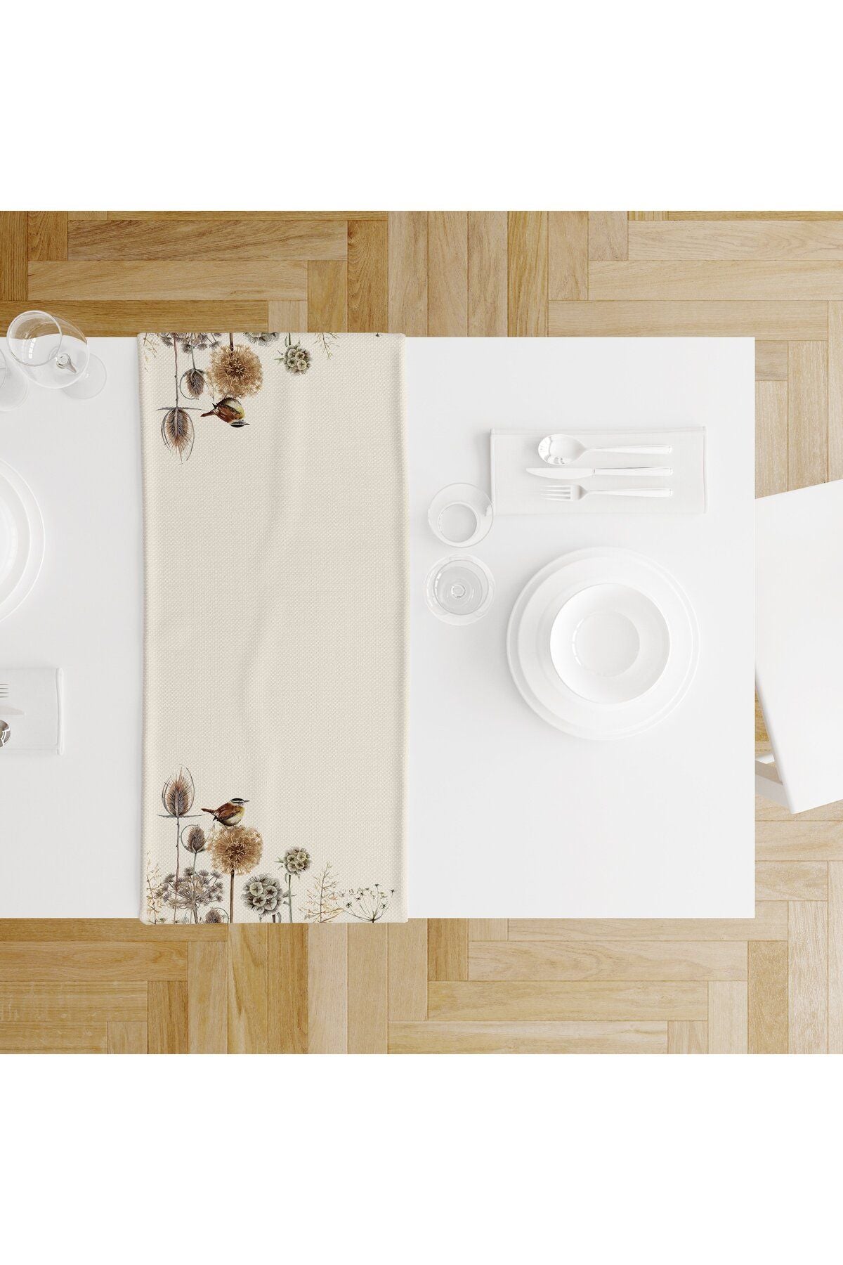 Vintage Dandelion Desenli Ranır - Runner