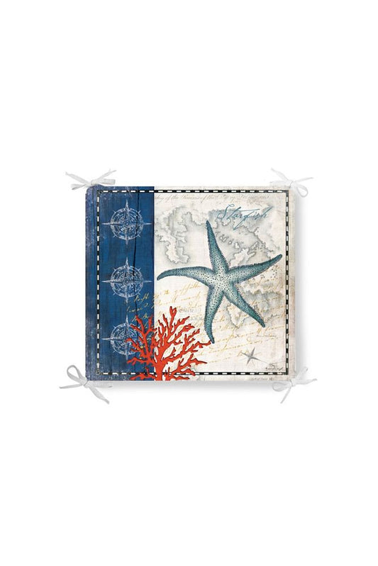 Sea Marine Creatures Coral Star Zippered Chair Cushion