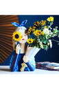 Girl with Sunflower Bouquet Statue Blue