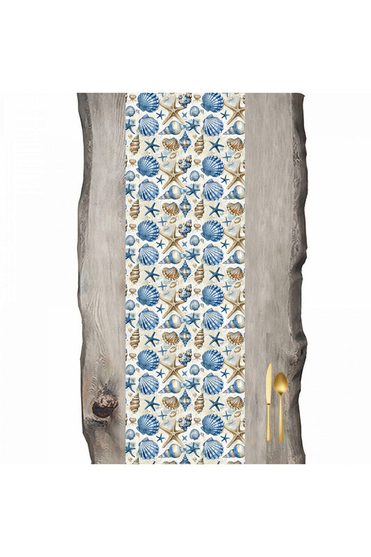 Seashells blue - Cream Pattern Runner - Runner