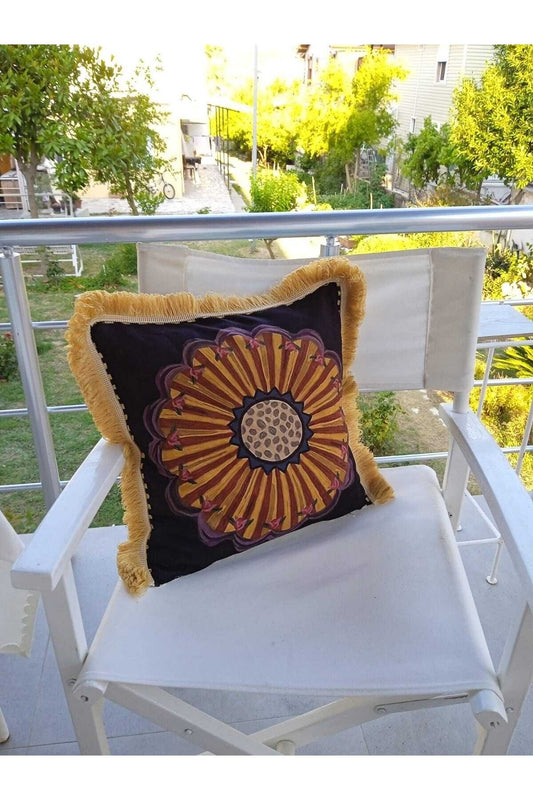 Mackenzie Model 5 Gold Püskül Kırlent & Kırlent Kılıfı