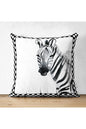 Damalı Çerçeve Zebra Desenli Yastık Kırlent Kılıfı