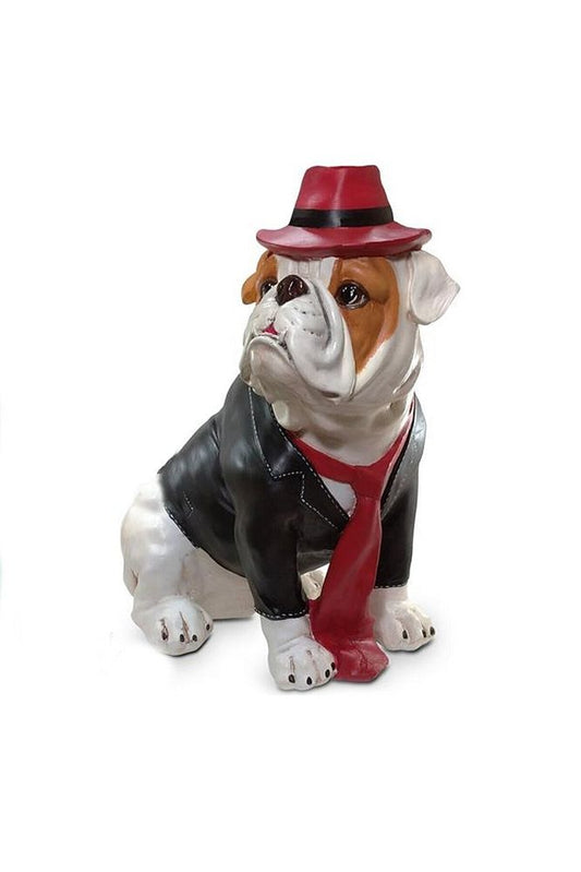Bulldog Dog Statue with Hat (44x40cm) Decorative