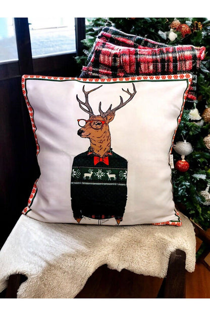 Yılbaşı, Christmas, Kış, Winter Geyik Serisi No:3 Kırlent - Kırlent Kılıfı