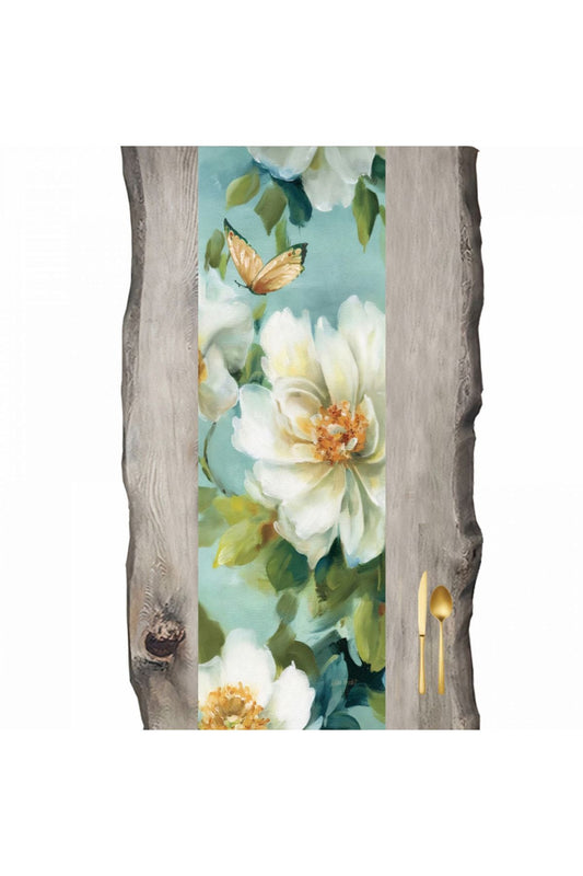 Spring Flowers Linen Look Runner - Runner Run368