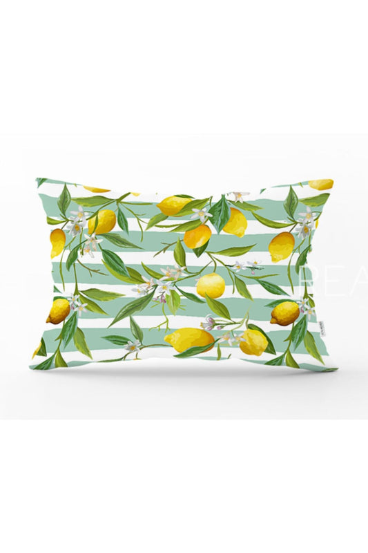 Yeşil Limon Çizgili Yastık & Kırlent & Kırlent Kılıfı Model 45x65cm