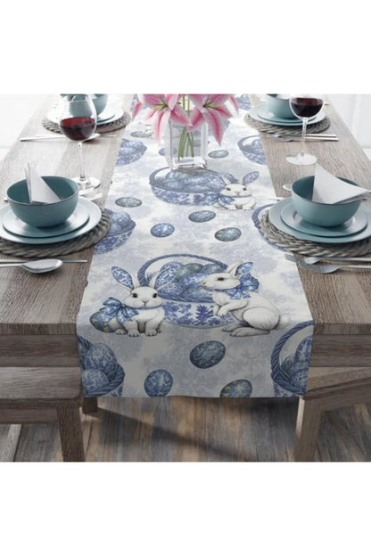 Chinoiserie Bunny Tavşan Desen Ranır - Runner