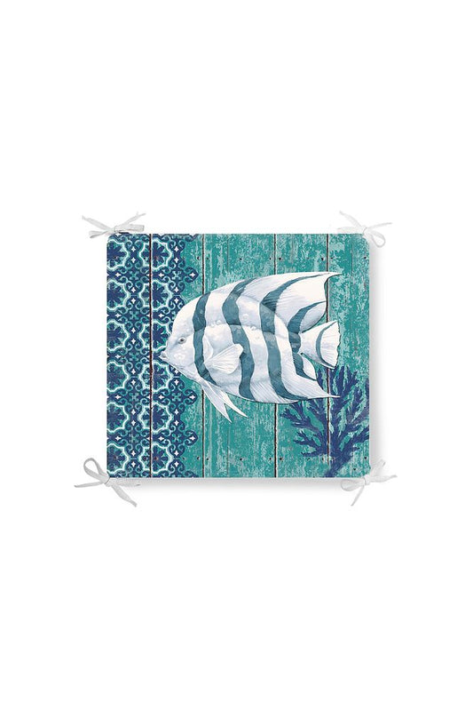 Marine Striped Fish Pattern Zippered Chair Cushion