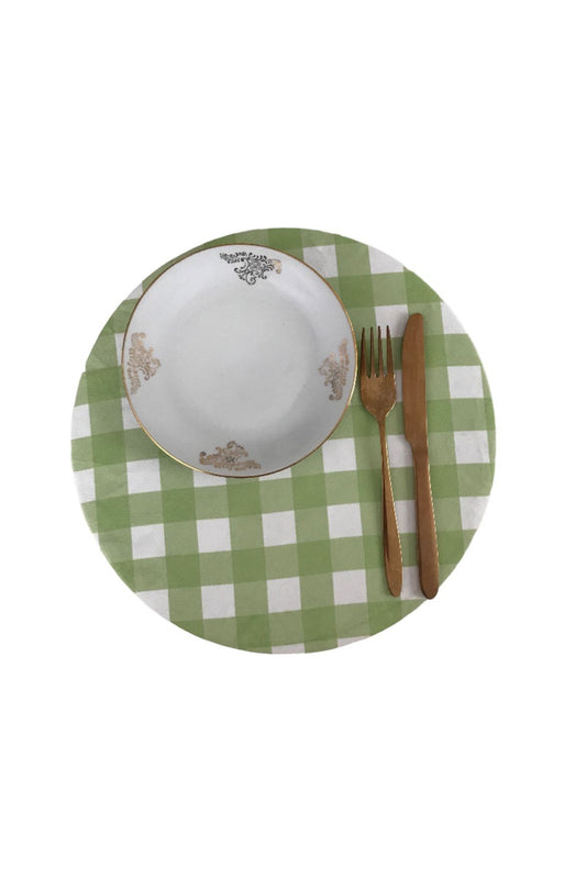 Green Gingham, Checkerboard Placemat, Cloth Underlay