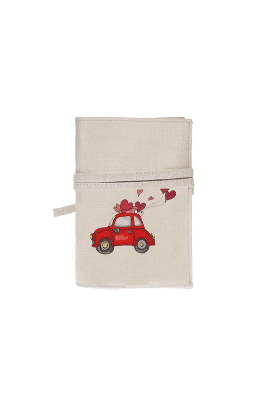 Red Car Kırmızı Tos Tos Nakışlı Kitap - Tablet - Ebook Çantası / Kılıfı