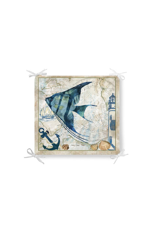 Piri Reis Fish Zippered Chair Cushion