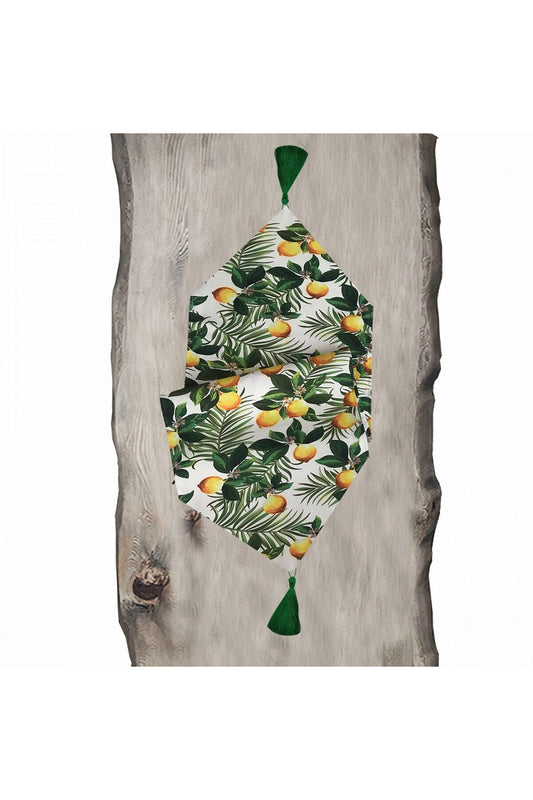 Lemons and leaves Triangular Tassel Runner