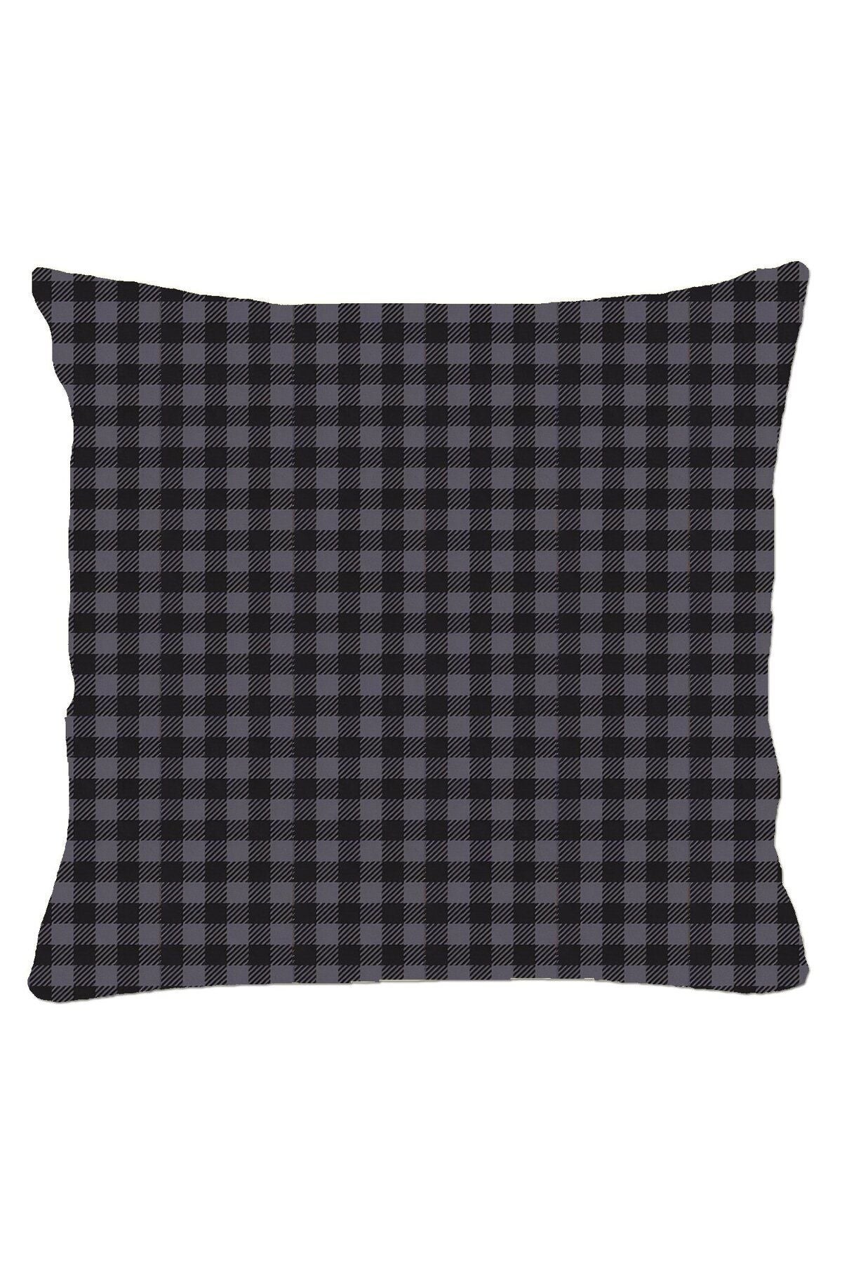 Kareli, Ekose, Tartan, Dama Model Kırlent Kılıfı No:9