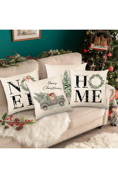 Christmas, New Year, Christmas, Xmas Decorative Pillow Case Set of 4