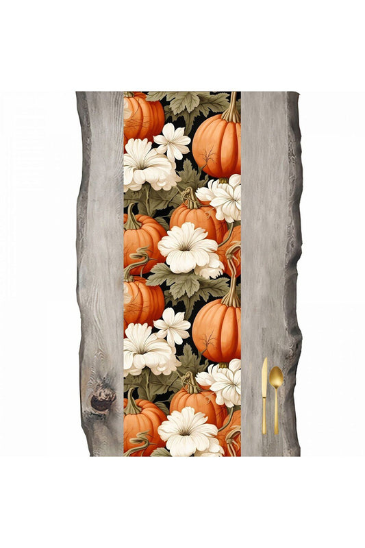 Autumn Series Pumpkins and Leaves Runner - 45 x 140 cm