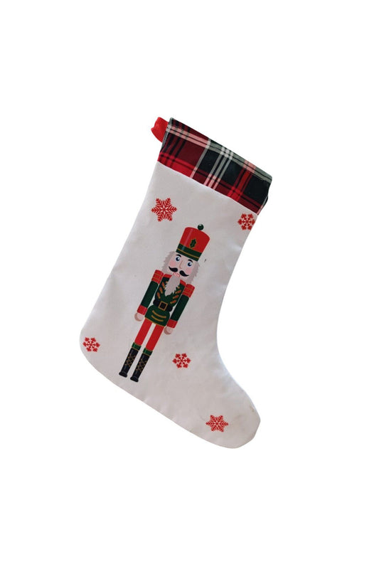 40 cm Yılbaşı & Christmas Desenli Dekoratif Hediye Kesesi, Noel Çorabı, Yılbaşı Süsü, Şömine Süsü,