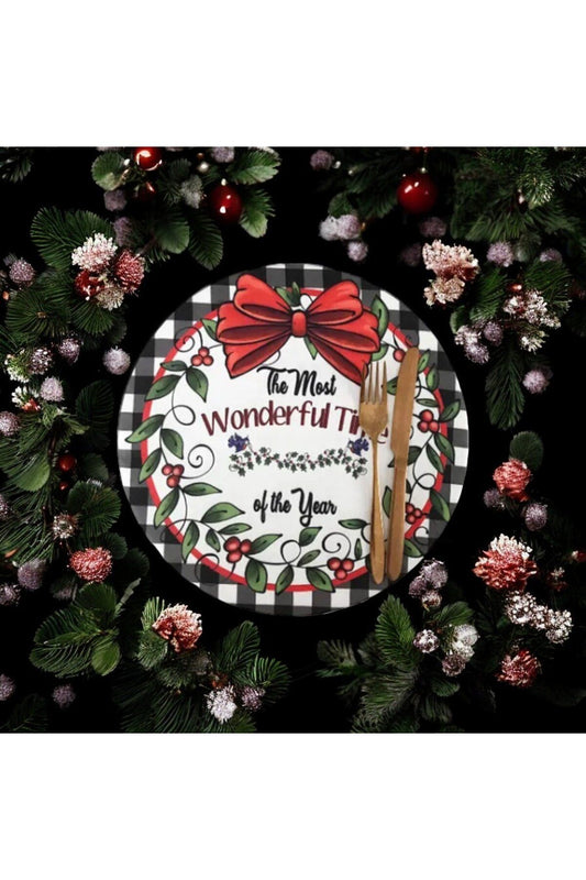 Wonderful Time yılbaşı, Christmas 2 Adet Kış Supla, Kumaş - İçi Ahşaplı Supla