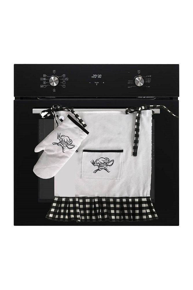 Chef Embroidered, Ruffled - Pleated, Oven Apron (COVER) and Gloves