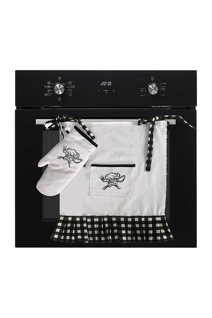 Chef Embroidered, Ruffled - Pleated, Oven Apron (COVER) and Gloves